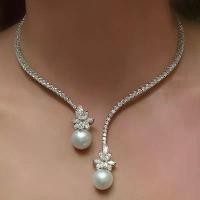 ราคา European and American Retro Necklace Bridal Jewelry Novel Temperament Wedding Rhinestone Choker Birthday Gift Wedding Dress Necklace (1733068873553839735)
