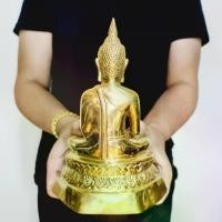 ราคา พุทธอุปกรณ์ พระปทม พระพุทธรูปปางสมาธิ เนื้อทองเหลืองขัดเงา (หน้าตัก5นิ้ว สูง23ซม.)ผ่านพิธีพุทธาภิเษกแล้วหลายวาระบูชาเองหรือถวายวัดก็ได้ พระปทม meditation (1734383216470886253)