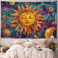 ราคา VIKAMA Dream Sun Tapestry Smiling Face Starry Sky Halo Bedroom Meditation Room Bohemian Decorative Art Wall Background (1734885443114338177)