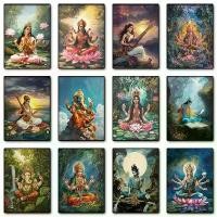 ราคา Divine Goddess Durga Hindu Indian Hindu Meditation Yoga Poster Print Wall Art Pictures Canvas Painting Living Room Home Decor (ไม่มีกรอบ) - A/(PVC กรอบด้านนอก)-สีดำ - D1/(PVC กรอบด้านนอก)-ทอง - D2 (17