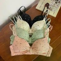 ราคา Teen Girls Women Sexy Small Floral Bra Seamless Non-wired Beauty Back Push Up Gathered Adjustable Camisole Brassiere (1734234495410341027)