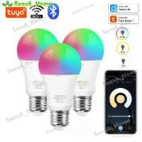 ราคา ✴หลอดไฟอัจฉริยะ หลอดไฟ LED อัจฉริยะ10W Tuya/Surplife Bluetooth/WiFi Smart Light Bulb RGB E27 10W Dimmble หลอดไฟอัจฉริยะคว❁ (1734509831423821280)