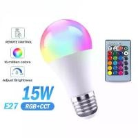 ราคา หลอดไฟอัจฉริยะ LED E27 Bulb RGB 3/10/15W หลอดไฟเปลียนสี ไฟตกแต่ง ประหยัดไฟ เปลี่ยนได้16สี (1732012778975888414)
