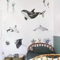 ราคา [COD] Underwater World Fish Wall Stickers Waterproof Watercolor Coral Ocean Wall Decals for Bathroom Nursery Baby Room Home Decor (1733019998272128874)