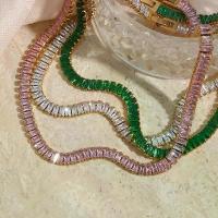 ราคา [Fashion] E.B.belle Luxury Christmas Jewelry Gift For Ladies Square Tennis Chain Choker Necklace Green Pink White Black Crystal Necklace (1734861157008246009)