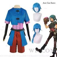 ราคา UWOWO Halloween cosplay costume LOL Arcane Jinx Powder cosplay costume with wig For women, Jinx LOL anime cosplay costume, adult costume for carnival. (1735205766503761180)