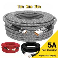 ราคา สายชาร์จเร็วแบบยาว 3 เมตร / 2 เมตร / 1 เมตร สายต่อขยาย ชาร์จเร็ว 5A รองรับแบรนด์ Samsung, Huawei, Xiaomi และ Vivo สำหรับ iPhone ใช้เป็นสายข้อมูลได้ (1735207082314074025)