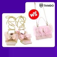 ราคา TANGO รองเท้าแฟชั่นสตรีรุ่น MARIE รองเท้าโบว์หนังแท้ ประดับด้วยเพชร แบบเชือกผูกรอบน่อง ส้น1.5 นิ้ว + กระเป๋าแฟชั่นสตรีรุ่น MARIA กระเป๋าโบว์ ประดับเพชร มีสายสะพาย ผลิตจากหนังแท้ (1735452450101757730)