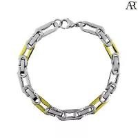 ราคา ANGELINO RUFOLO Bracelet ดีไซน์ Gold Fremada สร้อยข้อมือผู้ชาย Stainless Steel 316L(สแตนเลสสตีล)คุณภาพเยี่ยม สีเงิน/ทอง (1735255678000859101)