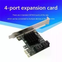 ราคา SATA PCIE Adapter Internal Expansion Card 4 Ports SATA III to PCI Express 3.0 X1 6Gbps Controller Expansion Card for HDD (1734782799039072249)