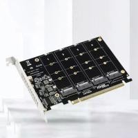 ราคา 4 Port M.2 NVME SSD To PCIE X16 Adapter Converter Card PCIE Split/PCIE RAID Host Controller Expansion Card Support 2230/2242/2260/2280 LED Indicator (1734782606232290654)