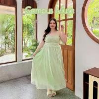 ราคา 【สินค้าขายดีอันดับ 1】 ✬Lady M | Campus Muse dress plussize เดรสสายเดี่ยว ผ้าชีฟอง สีเขียวพาสเทล สำหรับสาวอวบ สไตล์เทพธิดา ใส่เที่ยว ปาร์ตี้▼ (1735029271763846980)