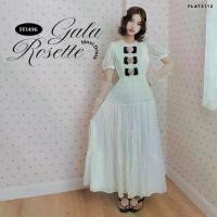 ราคา FLAT2112 : GALA ROSETTE MAXI DRESS เดรสยาวสีขาวลูกคุณ เดรสทรงปล่อย ใส่สบาย เดรสเรียบร้อย ใส่ออกงาน เดรสหวานมินิมอล (FF1496) (1735168123820869177)