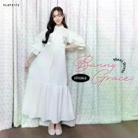 ราคา FLAT2112 : BUNNY GRACE MAXI DRESS เดรสยาวสีขาวคอบัว ปักลายอกสุดหวาน ผ้าดี ใส่สบาย เดรสผ้าคอตตอน (FF1363) (1734227317391918649)