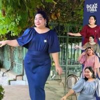 ราคา Praewday | ชุดออกงานชุดราตรีสาวอ้วน ชุดเพื่อนเจ้าสาวสาวอวบอ้วนไซส์ใหญ่plussize G12 ANGLE DRESS สไตล์การระเบิด (1735151271995016912)