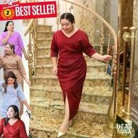 ราคา Praewday | ชุดออกงานชุดราตรีสาวอ้วน ชุดเพื่อนเจ้าสาว สาวอวบอ้วนไซส์ใหญ่ plussize | G11 NINE PLEAT DRESS (1735010175732384869)