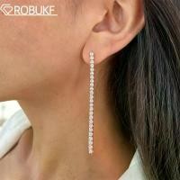 ราคา 【Azzis】 2.5mm 3mm Full Moissanite Drop Earring for Women 925 Sterling Silver Long Tassel Tennis Dangle Earrings Jewely Birthday Gifts (1735419438270809658)