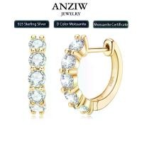 ราคา 【Azzis】 Anziw 14k Gold Plated Hoop Earrings for Women 3.5mm D Color 925 Sterling Silver Moissanite Diamond Huggie Earring Girls Jewelry (1735407834640778810)