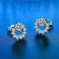 ราคา [COD] [tiktok]LY JEWELRY earrings Diamond Moissanite 0.50 carat water 100-98 silver genuine 92.5% D-VVS1 : D3005 (1735381053599483897)