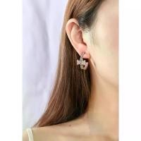 ราคา New Bowknot Design Micro Pave Zircon Earrings Studs Classic Texture Studs Fashion Trendy Earrings Factory New (1733610861077824995)