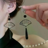 ราคา Chinese-style ink painting tassel earrings with water drop pendant design, suitable for cheongsam, ancient style, new Chinese style, light luxury earrings (1735292033801815182)