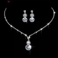 ราคา Bridal Necklace Earring Set Elegant Rhinestones Jewelry Set Zircon Tassels Necklace Earrings Women Wedding Accessories women pendant neckalce earrings (1735166176077972594)