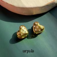 ราคา [COD] [tiktok]Urpals Hoop Earrings, Heart Earrings, Stainless Steel, 18K Gold Plated, Embedded with Aaa Grade Cz Diamonds, Can Be Worn Every Day, Does Not Peel or Blacken. (1735390015263573740)