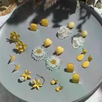 ราคา 【Azzis】 2024 Korean Fashion Women Cute Yellow Flowers Round Heart Drop Earrings for Women Geometric Long Tassels Dangle Earrings Jewelry (1735434149743789626)