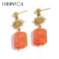 ราคา 【Azzis】 Original Geometric Sun & Square Earrings, Elegant Fringe Dangle Earrings for Women, 18K Gold Plated Stainless Steel Art Jewelry (1735435218358011450)