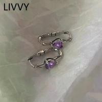ราคา 【Azzis】 Silver Color Prevent Allergy Vintage Simple Twist Hoop Earrings for Women Fashion Purple Crystal Heart Zircon Party Jewelry Gift (1735435476004210234)