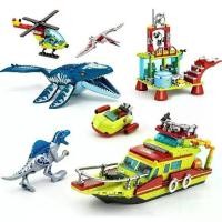 ราคา Escape Canglong Mouth Building Blocks Jurassic World Mosasaurus Attack Ship Bricks Toys Dinosaur Theme For Children Gift (1735476172773230258)