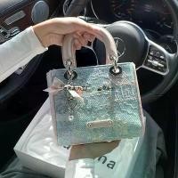 ราคา Unique and stylish color-blocking Chinese-style Lady Dior bag for women, 2025 new autumn and winter trendy embroidered handbag, gift with free shipping (1735021547787028303)