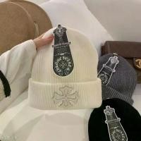 ราคา Ins Chrome Heart Caps Warm Knitted Hat Thick Leather Autumn Tide All-match Couple Korean Hats หมวกไหมพรม (1733685649514857696)