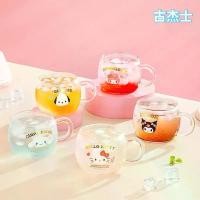 ราคา {DRGYRFTYH} For Sanrio 400ML High Borosilicate Glass Water Cups with Handle for Kuromi& Hello Kitty Printing Home Milk Juice Cups for Kids (1735345262854898832)