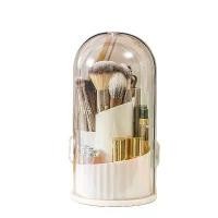 ราคา Cosmetic Brush & Lipstick Organizer Rotating Dustproof Desktop Storage Container Vanity Pen Holder for Eyeshadow Makeup Tools (1735039755220190376)
