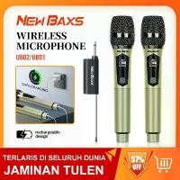 ราคา NewBaxs Ub01/ub02/ub04 wireless microphone 2 handheld microphone 50m receiving distance UHF FM cyclic charging no disturb KTV stage band 100% Ori cod yes จัดส่งฟรี กทม (1734330958588577252)