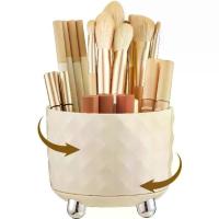 ราคา Makeup Brush Holder with 5 Slots, 360 Rotating Makeup Brush Organizer, Brushes Cup for Cosmetics, Nail Polish, Bathroom Vanity (1734832509554033788)