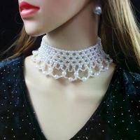 ราคา 【16-CES】 Purple Pearl Tassel Choker Wide Necklace for Women Trend Chains Collares On The Neck Chokers Female Party Accessories (1735006634393044485)