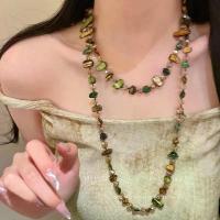 ราคา {Hot} Minar Bohemian Multicolor Irregular Natural Stone Shell Crystal Glass Beads Beaded Necklace for Women Long Strand Sweater Chain (1735264813876675733)