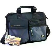 ราคา Chinatown Leather กระเป๋าสะพายผ้า ใส่notebook เอกสารA4 สีดำ -เทาแนวนอน Volunteer (1733907662632617979)