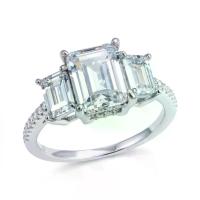 ราคา FYNX - Trinity Emerald Cut CZ Silver Ring แหวนเงินแท้925 ฝังเพชรCubicZirconia (1734964766812571267)