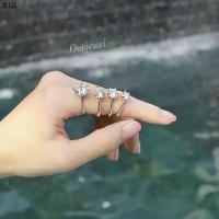 ราคา ‼️ซื้อในlive VDO,ลด100‼️ แหวนเพชรสวิส cz Cubic Zirconia แหวนทองคำขาว ring ชุบทองคำขาว พร้อมกล่องแหวน แบรนด์ Oopjewel (1734656520564278596)