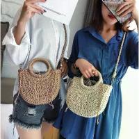 ราคา Flash Sale- ★กระเป๋าสานเกาหลี Mini Bucket Bag พร้อมสายสะพาย F110♪ (1735262525294543959)