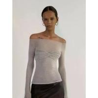 ราคา Special Offer Transparent Thin Base Shirt Lisa Same Style Off-Shoulder Fake Two-Piece Layered Ruched Tube Top Knitted Top (1733148023721395991)