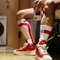 ราคา ถุงเท้าแฟชั่น Happy Socks สำหรับผู้ชาย ถุงเท้ายาวสูง ผ้าฝ้าย เหมาะสำหรับบาสเกตบอล และกีฬา (1735325043424003404)