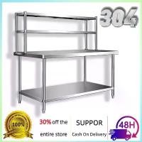 ราคา ♀Stainless Steel Table 304 โต๊ะสองชั้น ชั้นวางของในครัว เกรด304 พร้อมชั้นวาง ชั้นวางโต๊ะ ชั้นเก็บของ โต๊ะสแตนเลส♟ (1735380354586937021)