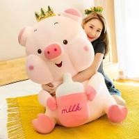 ราคา พร้อมส่งจากไทย นุ่มน่ารักCrown Pig Stuffed toyตุ๊กตาเด็กขวดหมู Piggy Plush กอดหมอน Ragdoll Plush ของเล่นหมอนของขวัญวันเกิดหญิง Super ของขวัญวันเกิดน่ารักPeppa Pigตุ๊กตาตัวใหญๆ (1735089783358130053)
