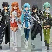 ราคา 10cm SAO Progressive Scherzo of Deep Night Asuna Kirito Sinon Action Figure Set Movable Model Collectible Anime Toy (1735476155235731122)