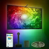 ราคา การฉายภาพ LED TV RGB,แอพ Smart Life,Graffiti Control,12.5 ฟุต (3.8 ม.),สําหรับทีวี 55-75 นิ้ว, Image + Music Sync,Secure USB-5V,เหมาะสําหรับคอมพิวเตอร์,ห้องเกม, ตกแต่งห้องนอนในร่ม,งานปาร์ตี้วันหยุด (1