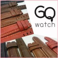 ราคา GQ watch สายนาฬิกา 22 MM สายหนัง Luxury หนังแท้ ระดับหรู ดูผู้ดี ไม่ซ้ำใคร ลายจระเข้ wristwatch strap genuine leather ฝ่ายขาย (1735336734661642037)
